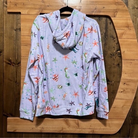 Hill House The Allie Zip-Up Hoodie Jacket in Sea Creatures - Picture 3 of 5